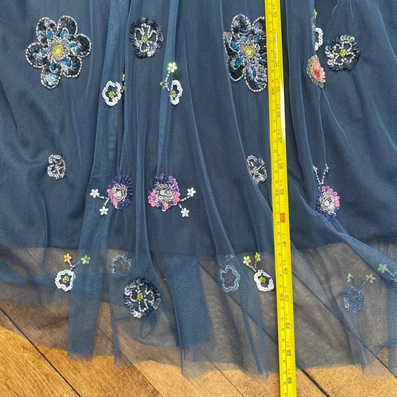 Needle & Thread Butterfly Garden Ruffle‎ Trimmed Embellished Tulle Dress Navy 6 - Picture 6 of 16